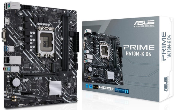 ASUS PRIME H610M-K D4 Intel LGA1700 mATX Motherboard
