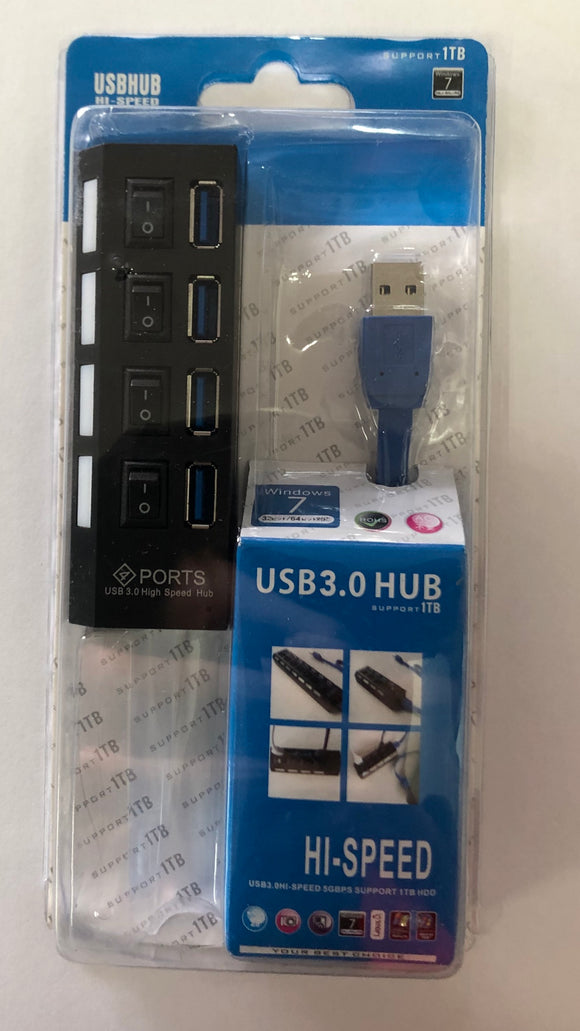 4-Port USB3.0 HUB - Per Port On/Off Switch