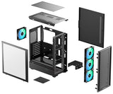 DeepCool CC550 ATX Case, 4 Pre-Installed Fans,USB Type-C