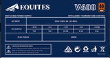 600W 80+Bronze EQUITES V600 PSU