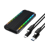 Enclosure NVMe / SATA Dual Protocol M.2 SSD To USB RGB