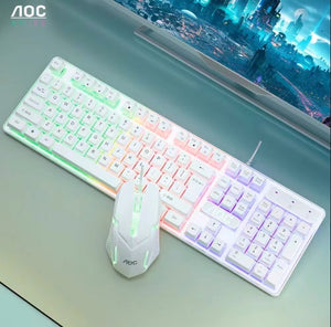 AOC White USB Keyboard & Mouse Combo