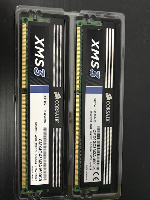 Corsair Ram XMS3 DDR3 4G KIT (2GX2) 1600MHz Desktop Memory. Clearance