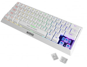 Marvo KG962WH 61 Keys Blue Switch Mechanical Gaming Keyboard White