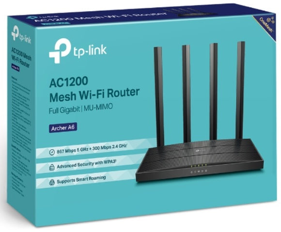 TP-Link Archer A6 AC1200 Wireless MU-MIMO Gigabit Router