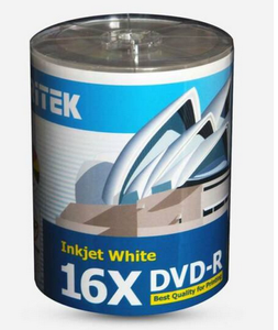 Ritek Media DVD-R 16x, 4.7Gb Tub 100 White printable surface