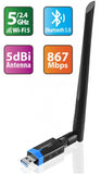 Simplecom Wi-Fi 5 Dual Band AC1200 & Bluetooth 5.0 USB Adapter